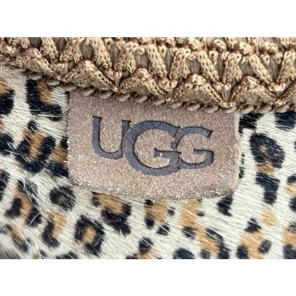 UGG Tasman Leopard Calf Hair Slippers Chestnut Animal Print 1149230 Womens 8 - Picture 7 of 9